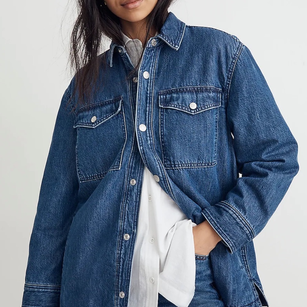 Quilted-Lining Denim Shirt-Jacket